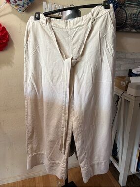 Joie Cream Wide-Leg Tie-Waist Pants
